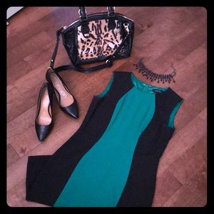 Tahari Green & Black Dress!